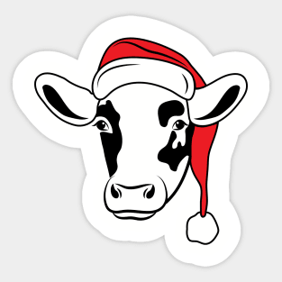 Cow Reindeer Hat Santa Christmas Lights Sticker